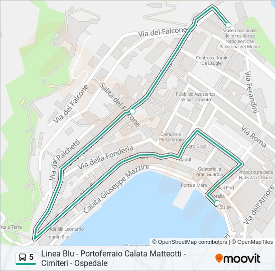 Percorso linea bus 5