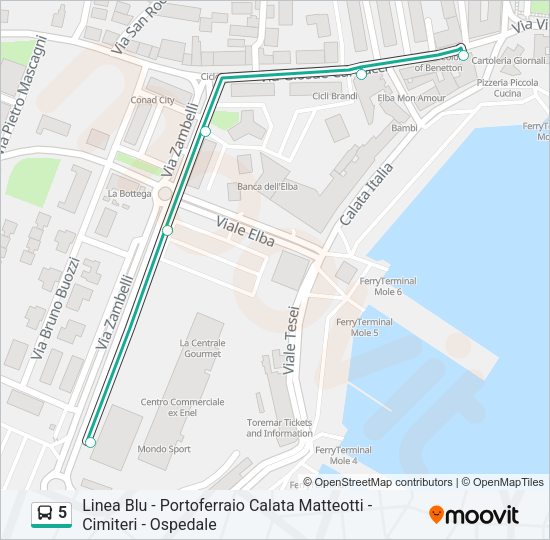 5 Bus Line Map