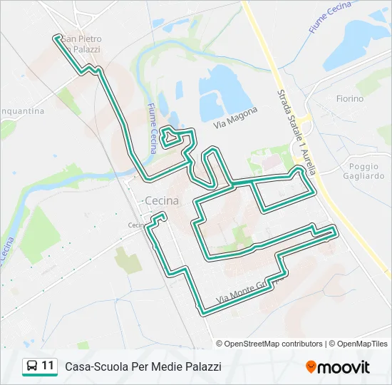 11 Bus Line Map