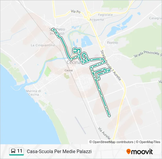 11 Bus Line Map