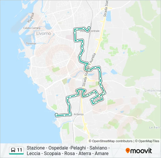 11 Bus Line Map
