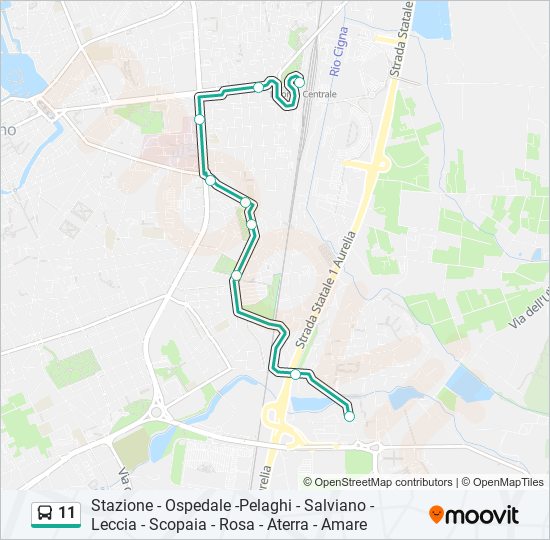 Percorso linea bus 11