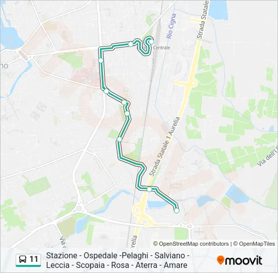 11 Bus Line Map