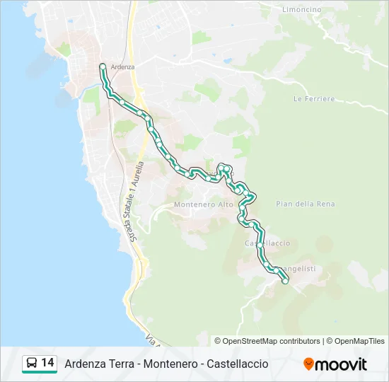 14 Bus Line Map