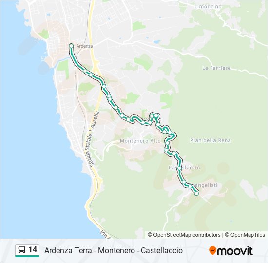 14 bus Line Map