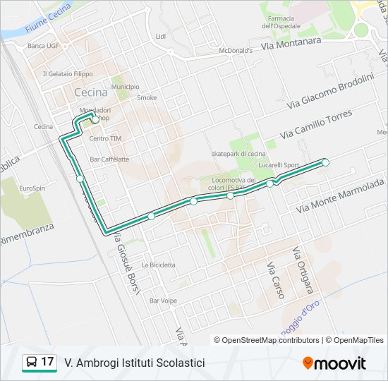 17 Bus Line Map