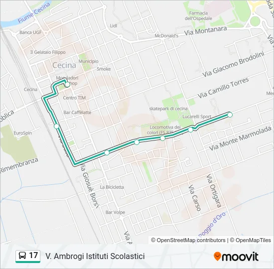 17 Bus Line Map