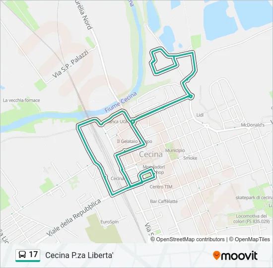 17 Bus Line Map