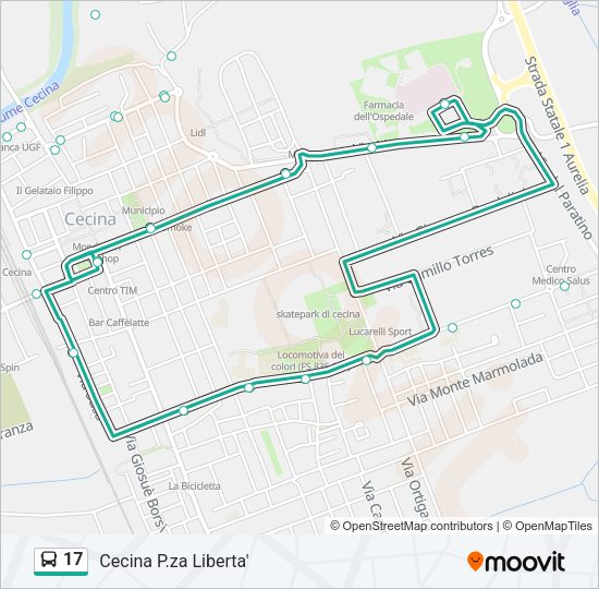 17 Bus Line Map