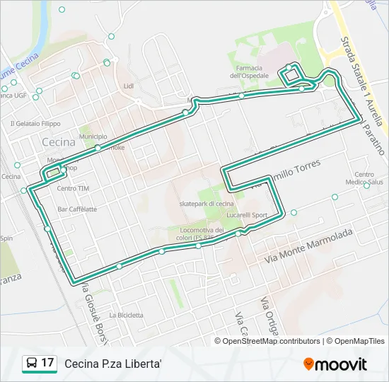 17 Bus Line Map