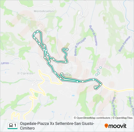 1 Bus Line Map
