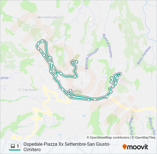 1 Bus Line Map
