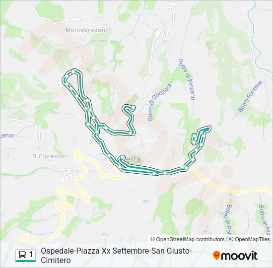 1 Bus Line Map