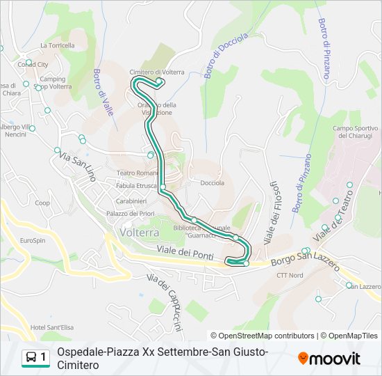 1 Bus Line Map