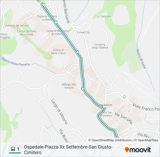 1 Bus Line Map