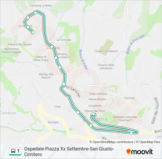 1 Bus Line Map