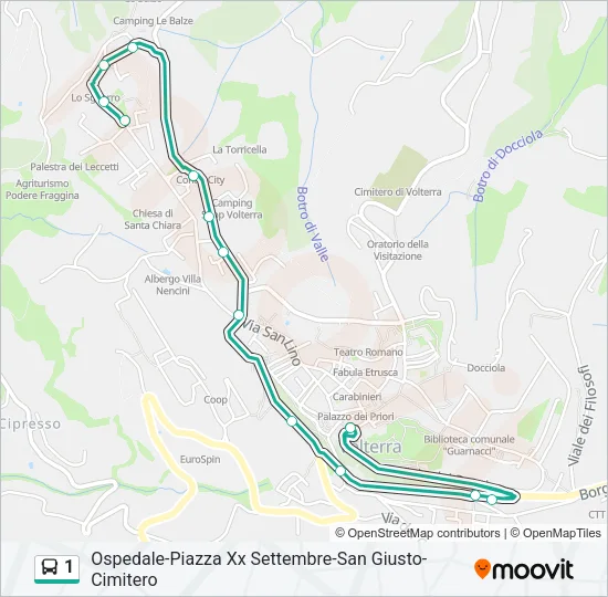 1 Bus Line Map