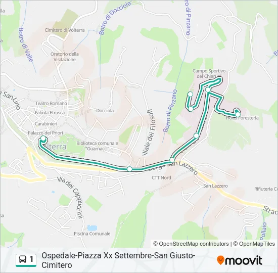1 Bus Line Map