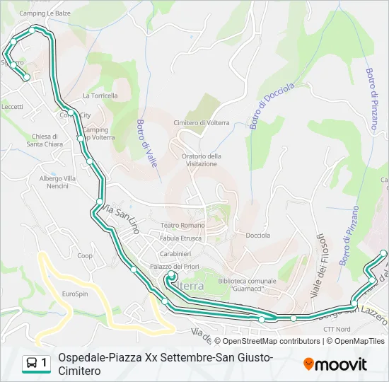 1 Bus Line Map
