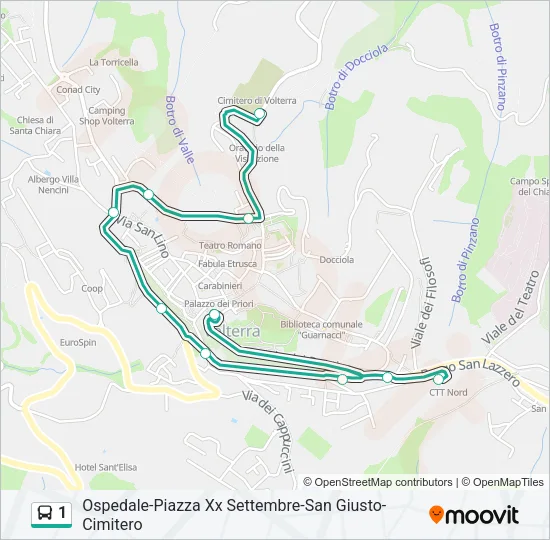 1 Bus Line Map