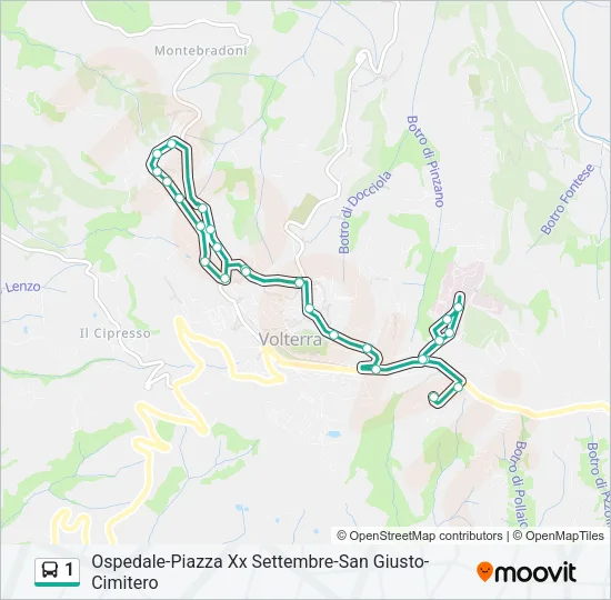 1 Bus Line Map