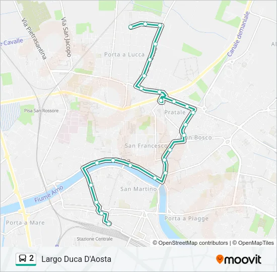 2 Bus Line Map
