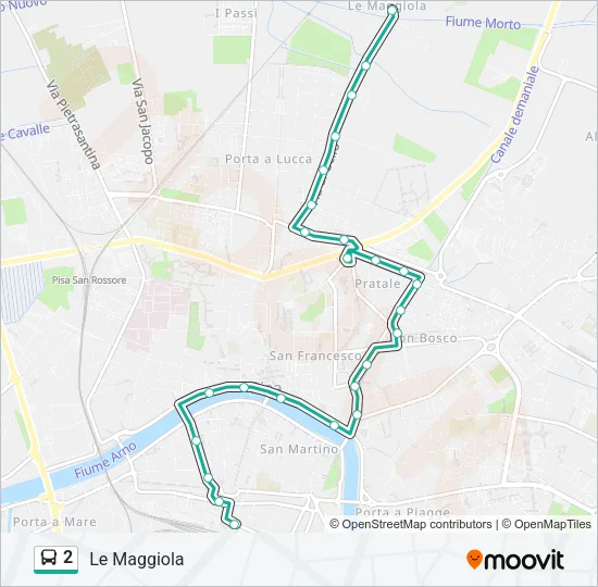 Percorso linea bus 2