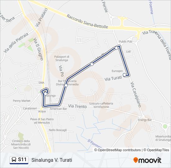 S11 Bus Line Map