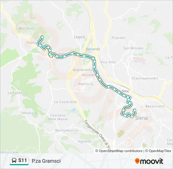 S11 Bus Line Map