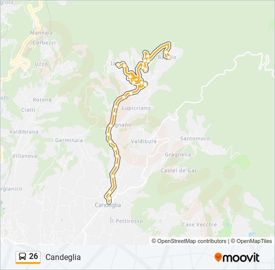 Percorso linea bus 26