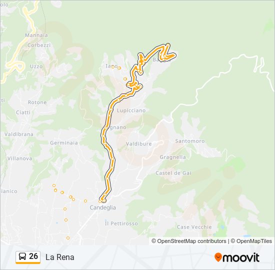 Percorso linea bus 26