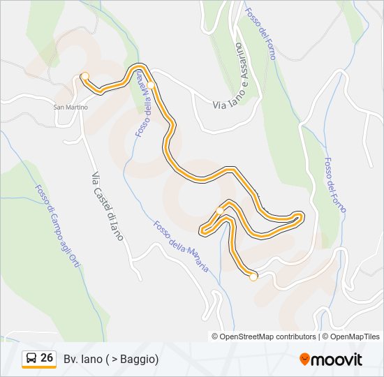 Percorso linea bus 26