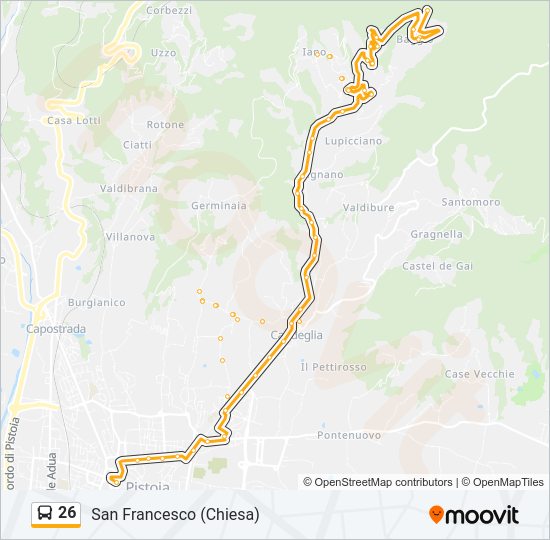 Percorso linea bus 26