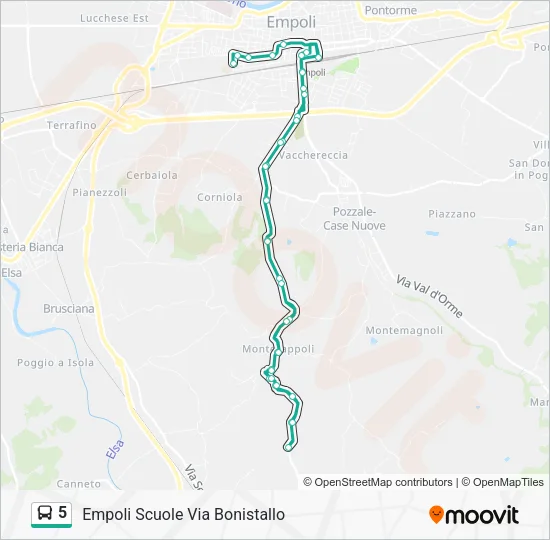 5 Bus Line Map