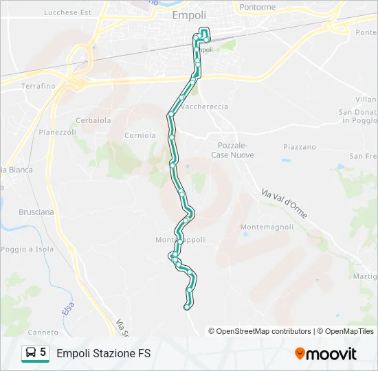 5 Bus Line Map