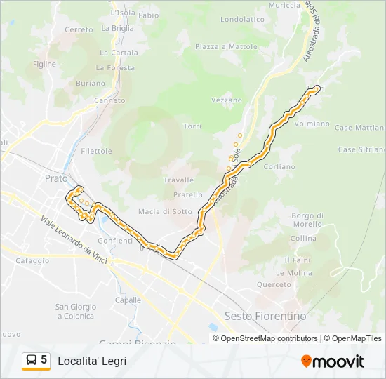 5 Bus Line Map
