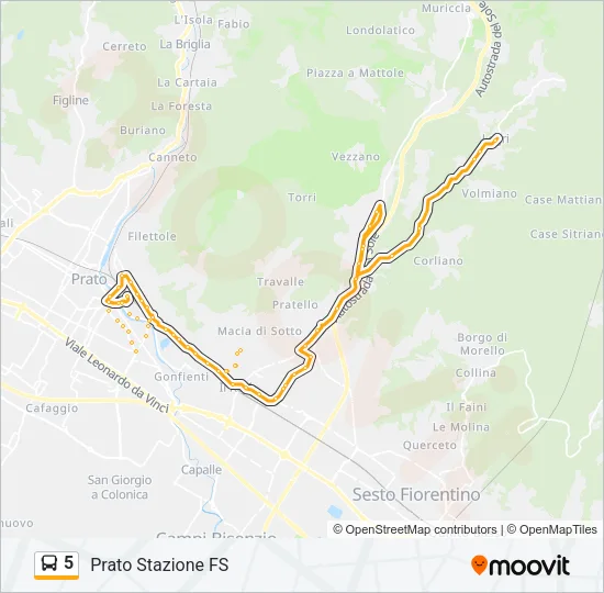 5 Bus Line Map