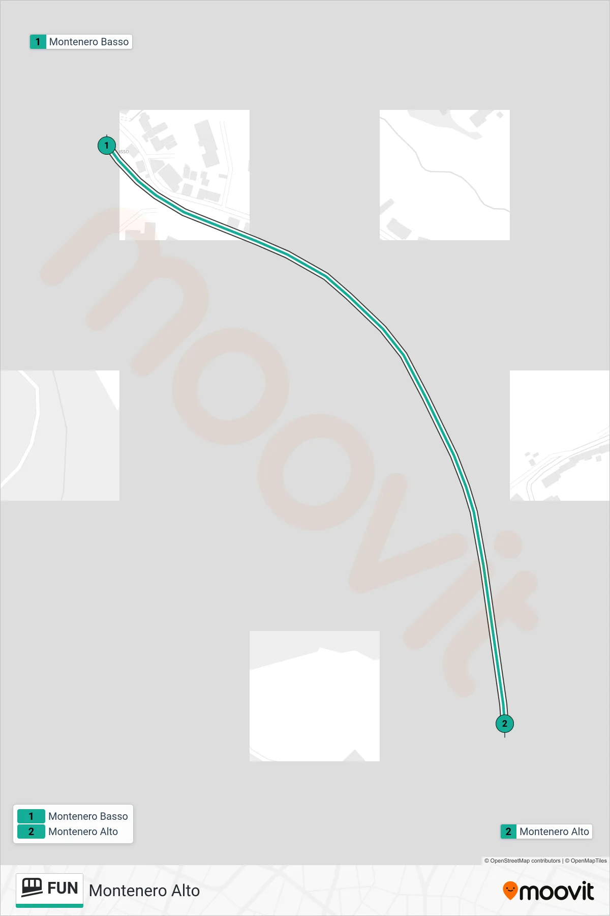 Linea FUN funicolare (Montenero Alto) - Percorsi e fermate sulla mappa