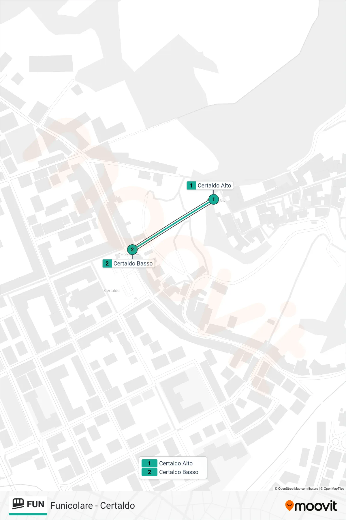Linea FUN funicolare (Certaldo Basso) - Percorsi e fermate sulla mappa