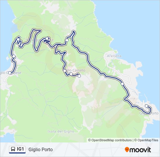 Percorso linea bus IG1