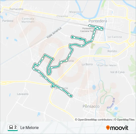 2 Bus Line Map