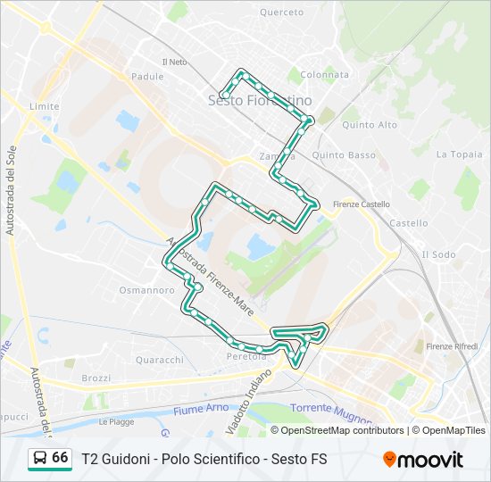 Percorso linea bus 66