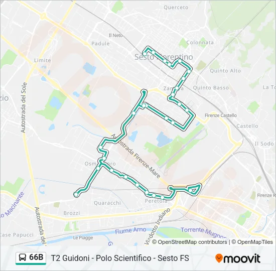 66B Bus Line Map