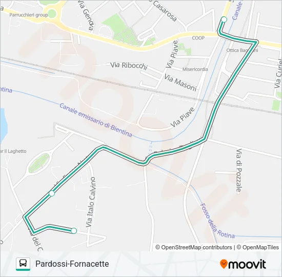 Percorso linea bus NAVETTA D