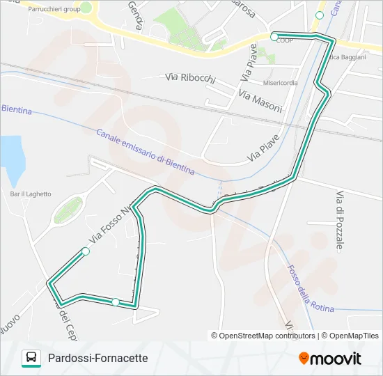 Percorso linea bus NAVETTA D