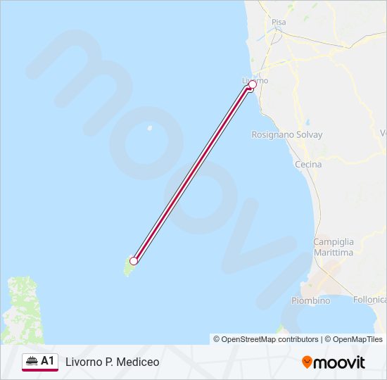 Percorso linea navigazione A1