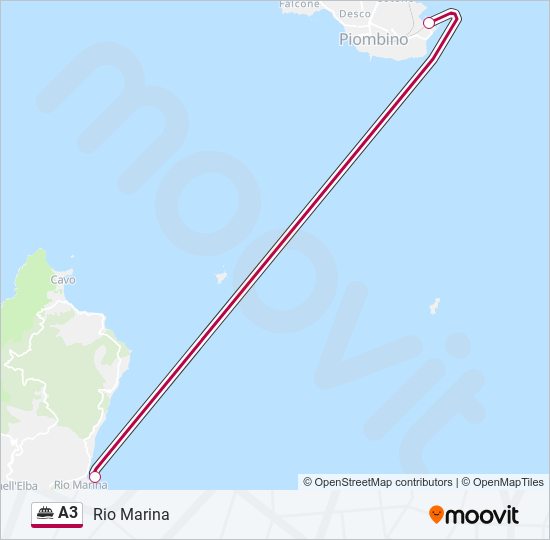 Percorso linea navigazione A3