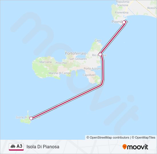 Percorso linea navigazione A3