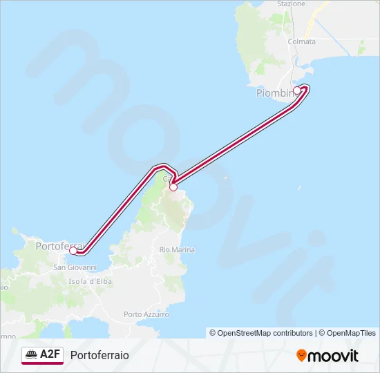 Percorso linea navigazione A2F