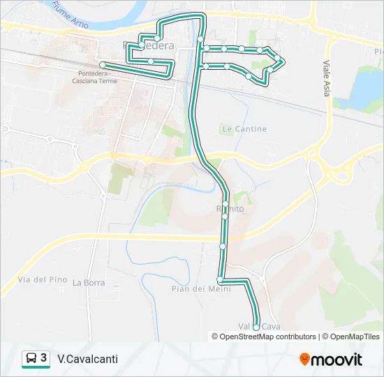 3 Bus Line Map